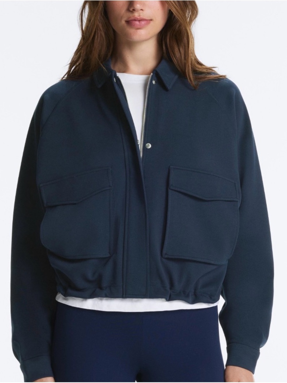 Oysho Women's Navy Utility Zip-Up Jacket